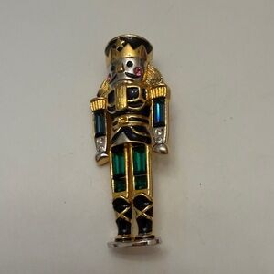 Gold and Black Nutcracker Brooch